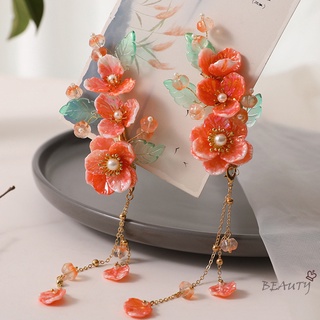 Set 2 Kẹp Tóc Đính Hạt Không Phai Màu Thiết Kế Hoa Bằng Kim Loại Làm Quà Tặng Giáng Sinh / Valentine