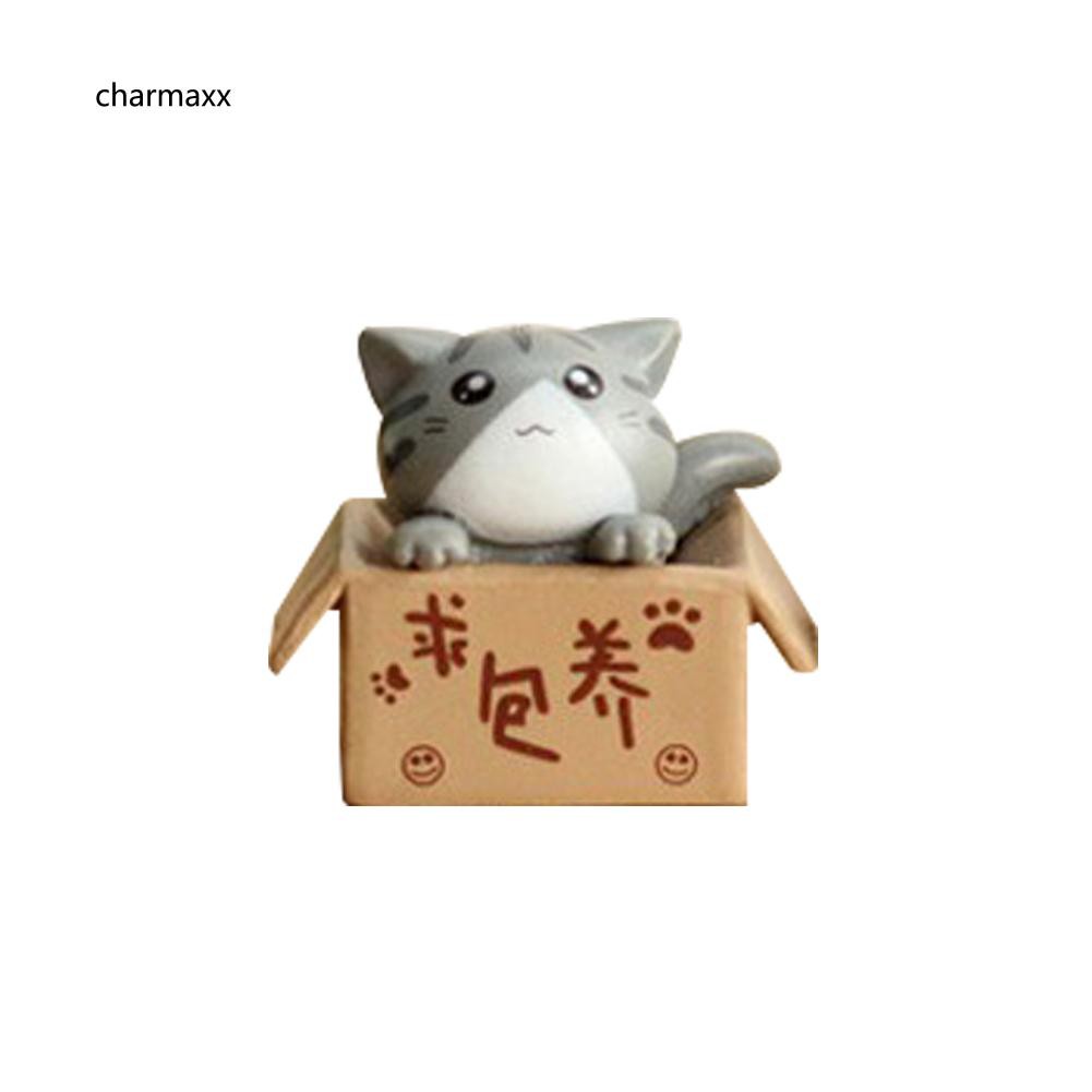 Mô hình mèo ngồi hộp bằng nhựa cao cấp dùng trang trí cảnh vật