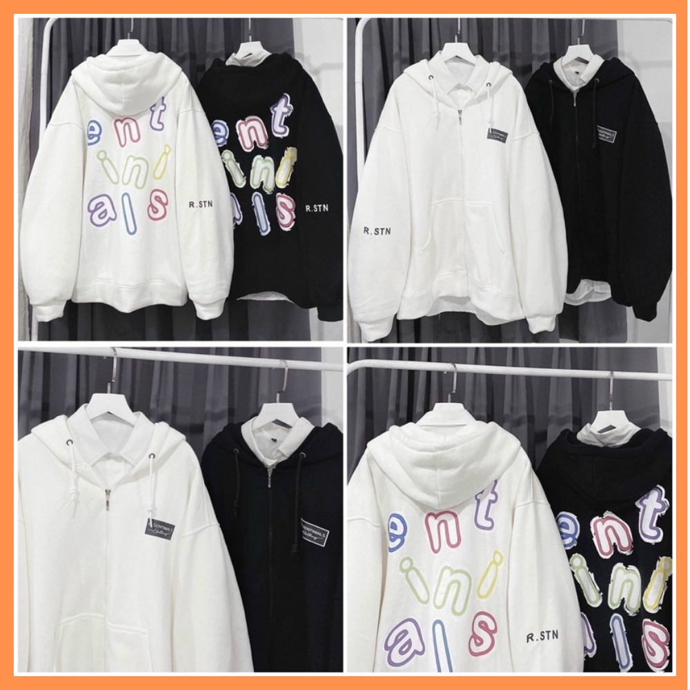 Áo khoác nỉ chữ cái  chất nỉ ngoại dầy đẹp, mũ 2 lớp, in đẹp, size dưới 65kg mã 10