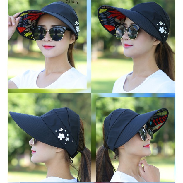 [Hot Trend Hè] Mũ Chống Nắng Hở Chóp Vải Chống Tia UV Nhiều Màu Hồng, Be, Xanh, Đen, Tím, Kaki MCN1-8