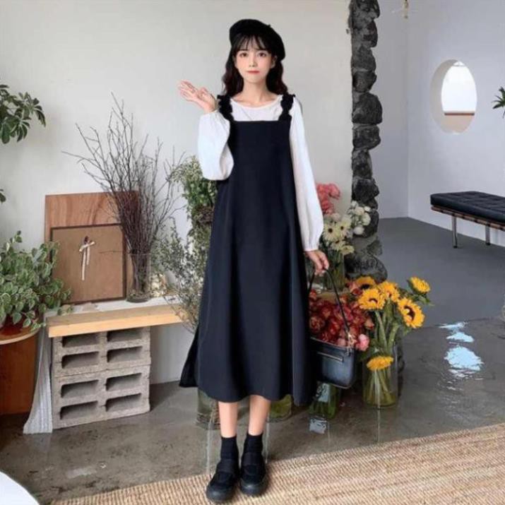 Sét Váy Yếm Dáng Baby Doll- Kèm Áo Trắng Hàng Quảng Châu Y818 -Teen 888