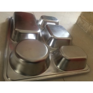 Khay cơm phần (MADE IN VN) INOX 304 5 ô sâu