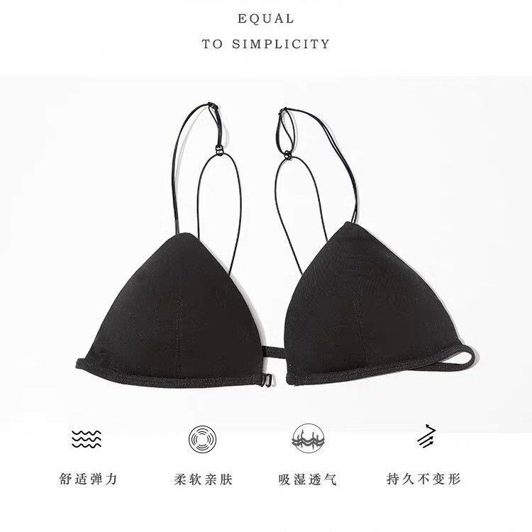 Áo Ngực Cài Trước Hình Tam Giác Không Gọng Thép Thiết Kế Đơn Giản Quyến Rũ Cho Nữ