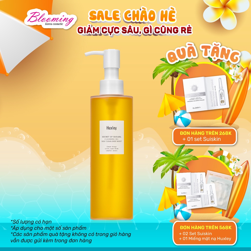 Dầu Tẩy trang Chiết Xuất Xương Rồng Huxley Secret Of Sahara Cleansing Oil Be Clean Be Moist 200ml