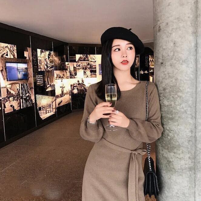 VÁY LEN DÀI THẮT NƠ TAY BỒNG