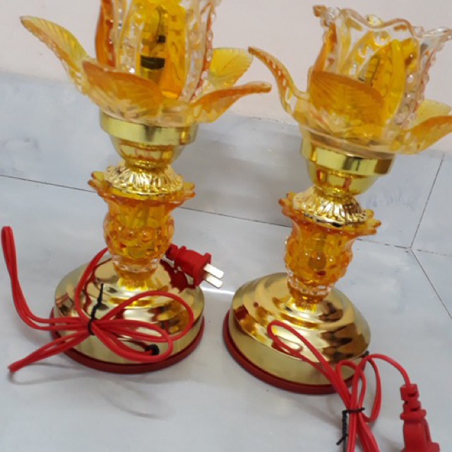 Đèn thờ thủy tinh pha Lê cao 25 cm