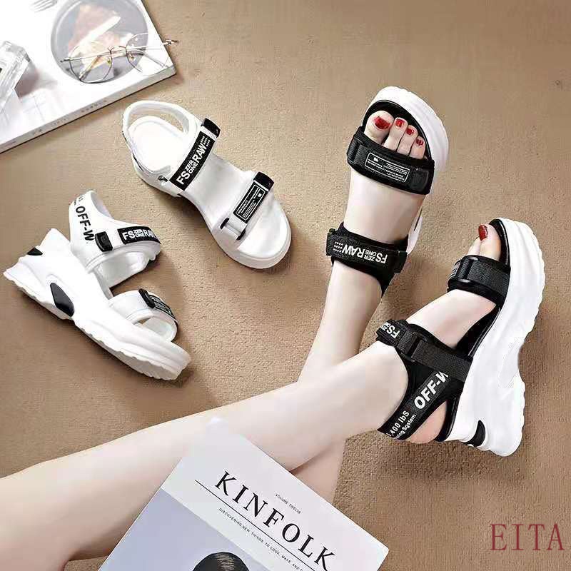 Giày Sandal Thể Thao Đế Xuồng Dày Thời Trang Mùa Hè Cho Nữ
