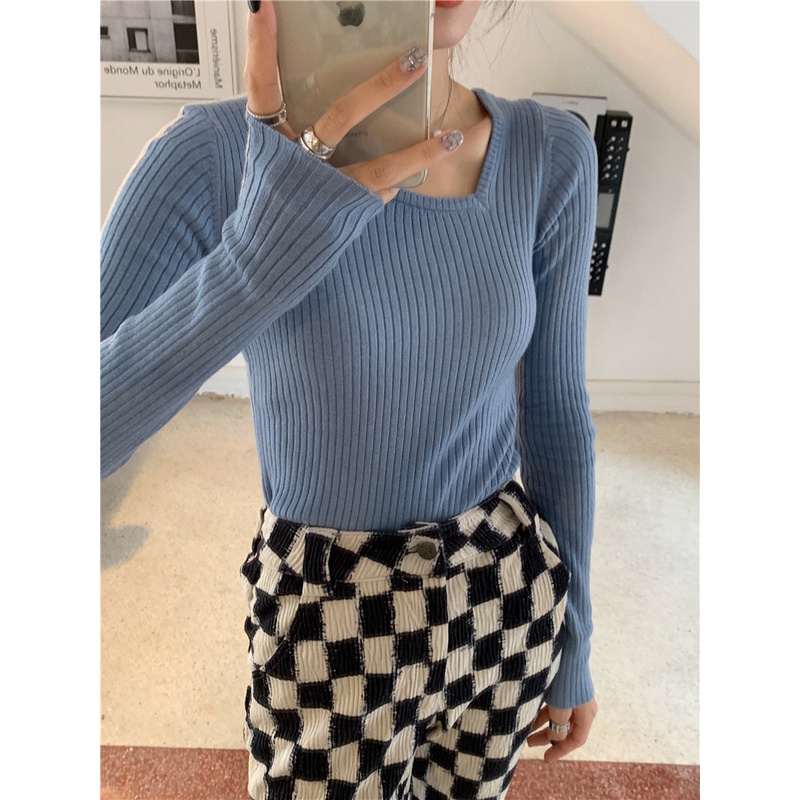 Bộ Áo Khoác Dệt Kim Dài Tay Dáng Rộng + Quần Dài Lưng Cao Sọc Ca Rô Thời Trang Mới 45360 | BigBuy360 - bigbuy360.vn