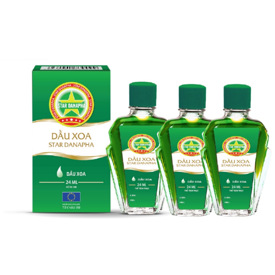 Bộ 3 Dầu xoa Cao Sao Vàng STAR DANAPHA 24ML/Chai