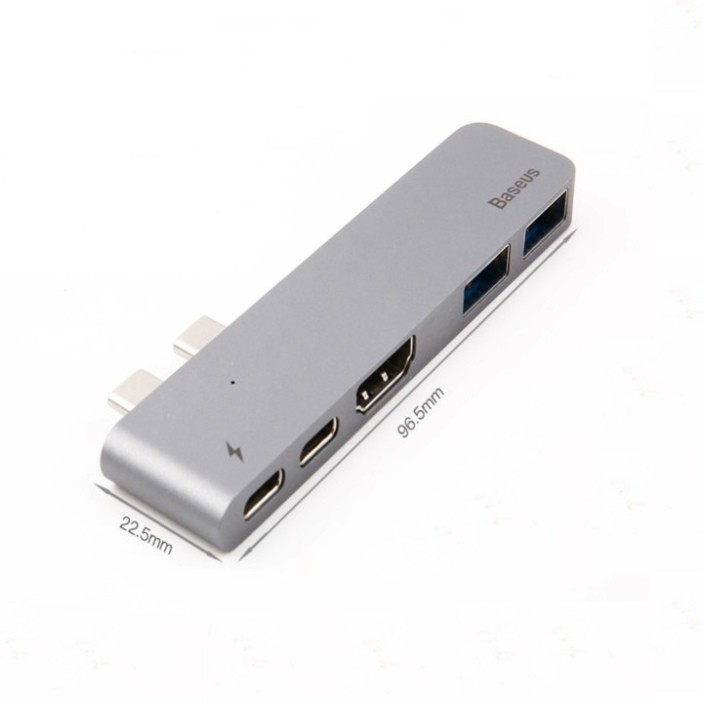 Sản Phẩm Đầu chuyển đổi Hub cao cấp 5 trong 1 dành cho máy Macbook chính hãng Baseus/ Mã sản phẩm CAHUB-B0G ..