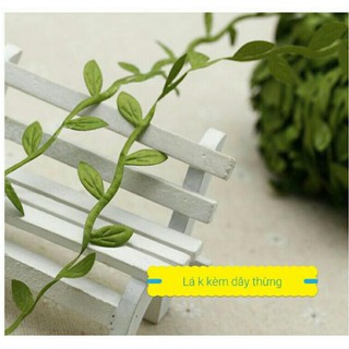 Cuộn 5m dây thừng lá xanh dày 2mm T76 Cuộn dây thừng lá xanh decor nhà cửa HGDT76