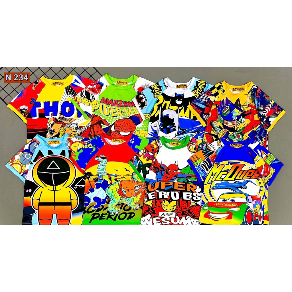 Bộ bé trai bé 10 22kg áo tay ngắn quần dài thun lạnh 3D Jennie kids J499