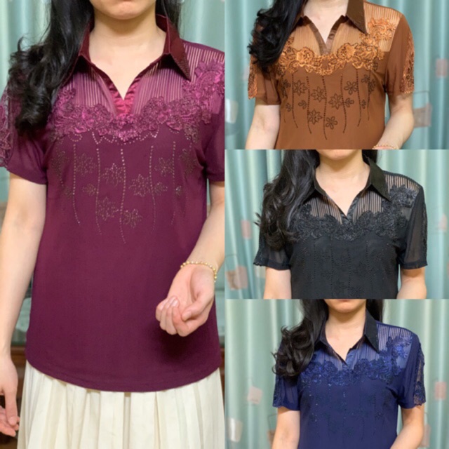 Áo Trung niên cổ đức, đính đá cổ rất đẹp | BigBuy360 - bigbuy360.vn