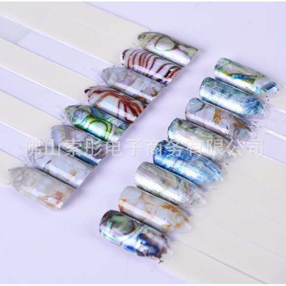 Túi 16 tấm foil vân xà cừ trang trí móng size 4x20cm