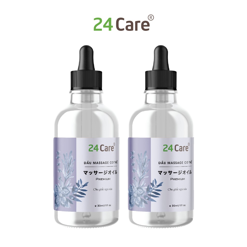 Combo 2 chai dầu Massage 24Care giúp thư giản, cho giấc ngủ ngon - NAM NỮ (30ML/chai)