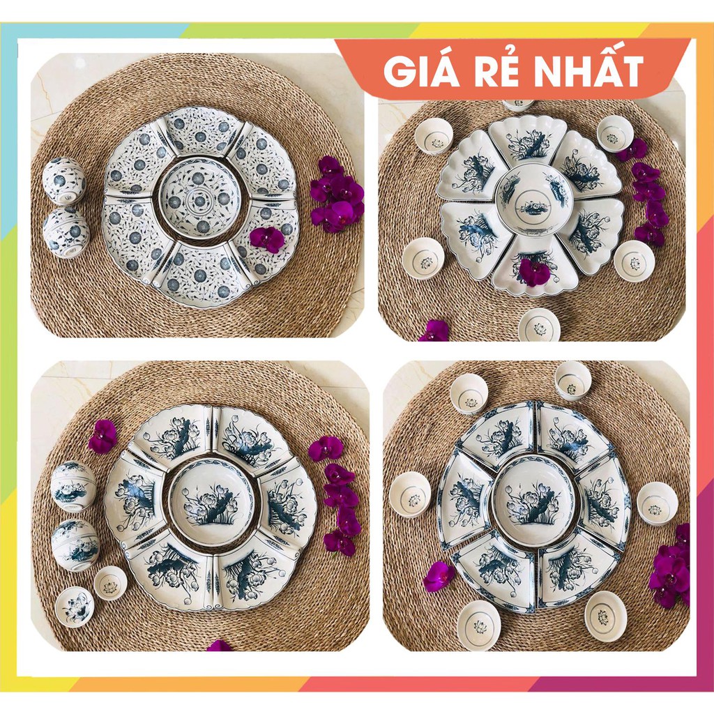 BỘ BÁT ĐĨA HOA MẶT TRỜI BÁT TRÀNG ĐẸP NHẤT!