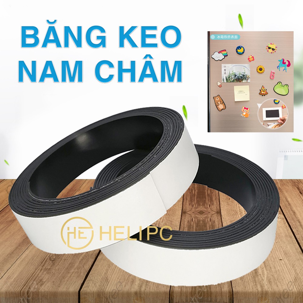 Nam châm dẻo có băng keo cuộn dài 1m, 2m, 3m làm bảng tên, ghi thông tin lên bảng từ, tủ lạnh, rèm cửa sổ