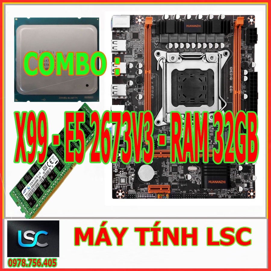 Combo Main X99 + E5 2673V3 + Ram 16GB64GB ECC REG SS