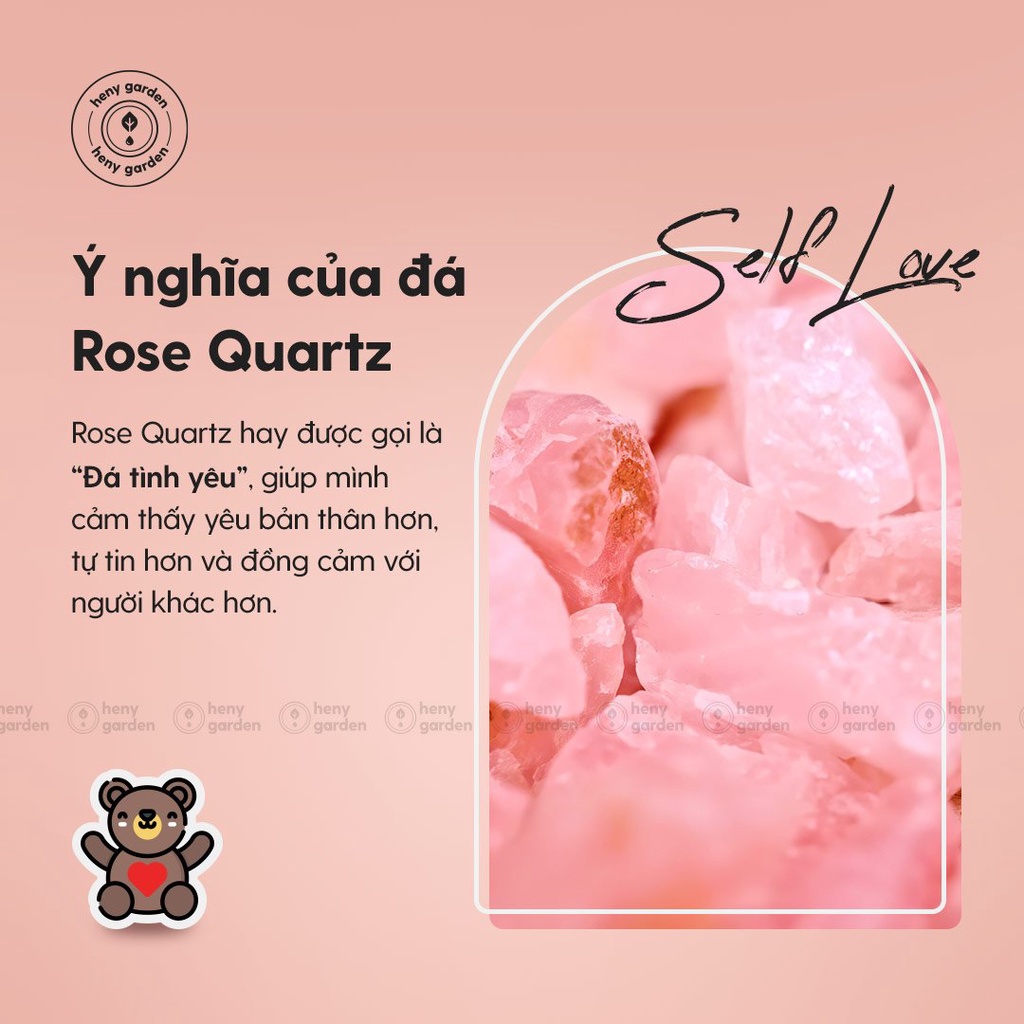 Đá Khuếch Tán Tinh Dầu Thơm Phòng Pha Lê Rose Quartz Heny Garden Thay Thế Máy Xông, Làm Sạch Không Khí