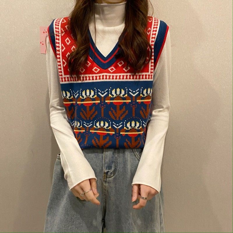 Áo len nữ không tay cổ chữ V mới | BigBuy360 - bigbuy360.vn