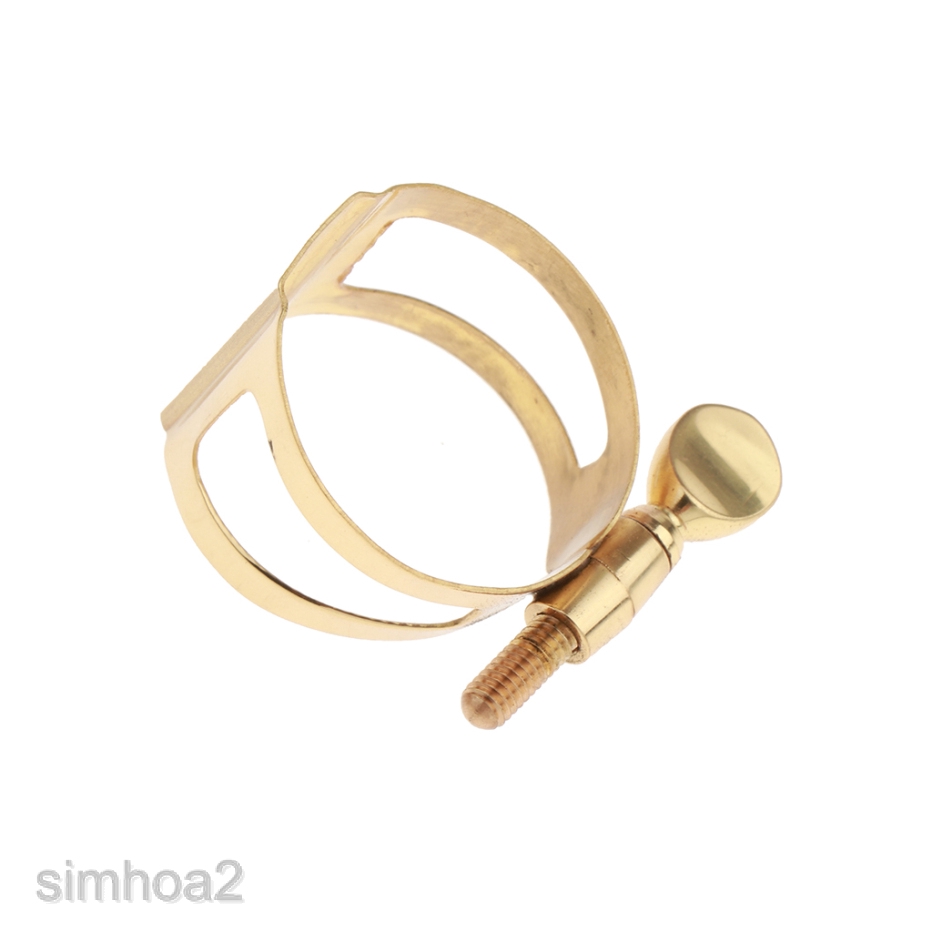 [SIMHOA2] Alto Gold Saxophone Clamp Ligature Clip Saxophone Reed Clip for Sax Practice