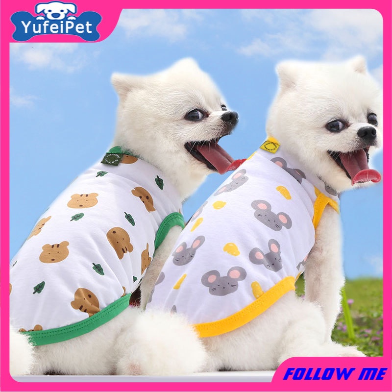 Áo Thun Mùa Hè In Họa Tiết Hoạt Hình Dễ Thương Cho Thú Cưng