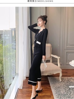 Bộ quần áo len mỏng thu đông 2020
