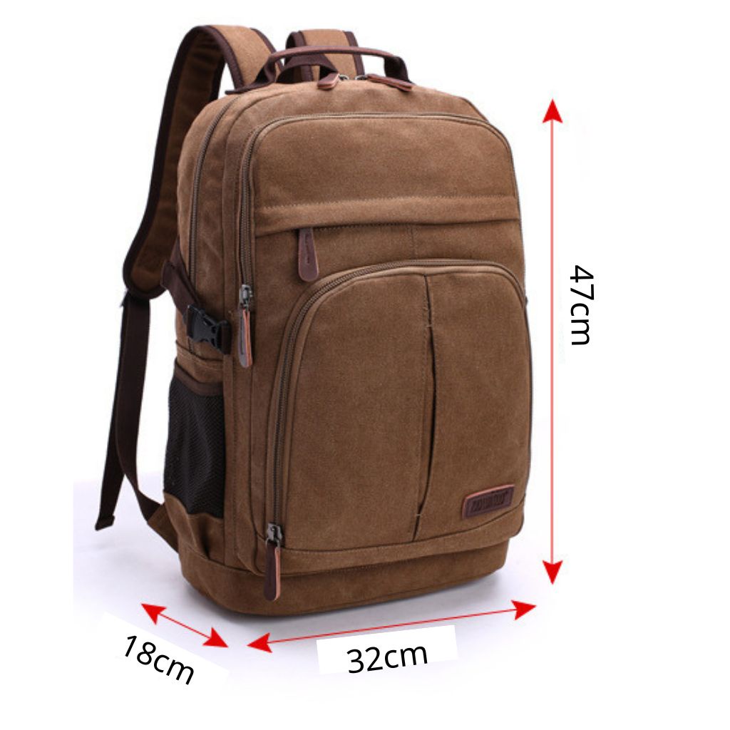 Balo nam vải canvas cao cấp phong cách mới 15,6 inch