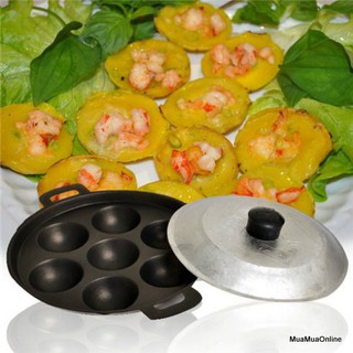 Khuôn Bánh Khọt 12 lỗ chống dính kèm nắp