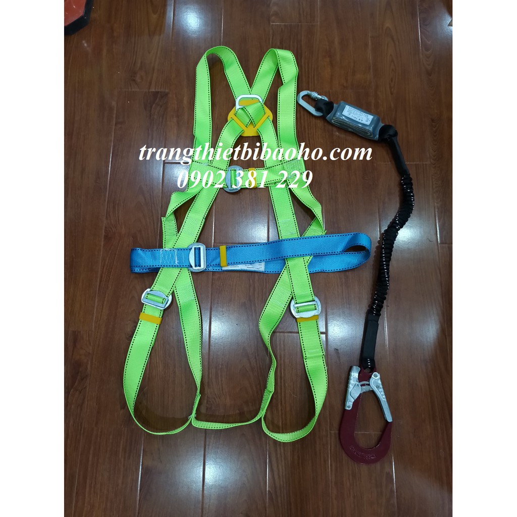 Dây an toàn toàn thân Polyester lụa 1 móc nhôm dây thun đàn hồi chống sốc Hàn Quốc