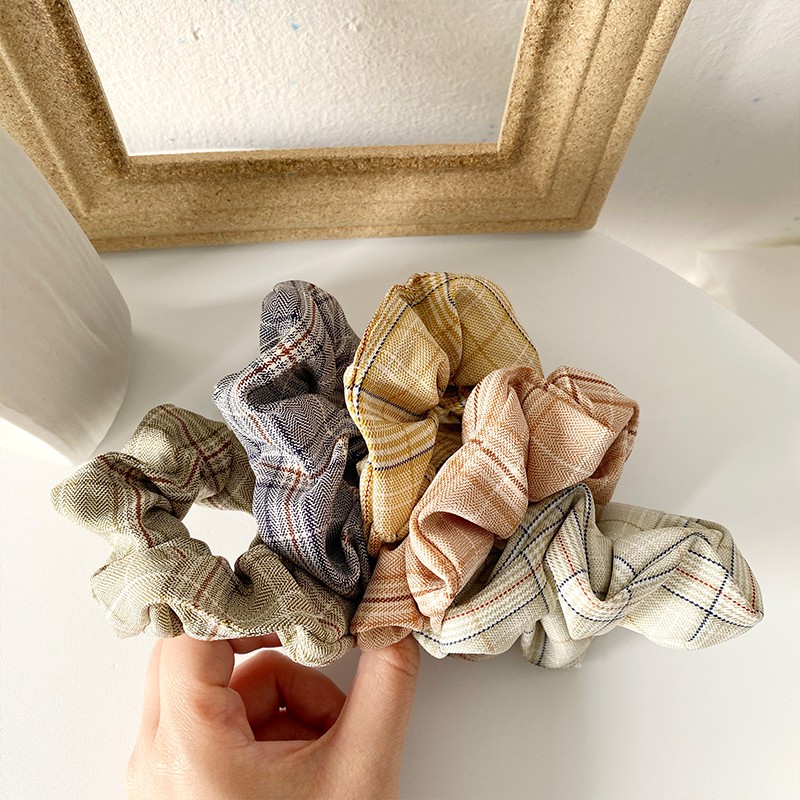 Scrunchies Caro Kaki Đồng Phục Học Sinh Jk Cute | BigBuy360 - bigbuy360.vn
