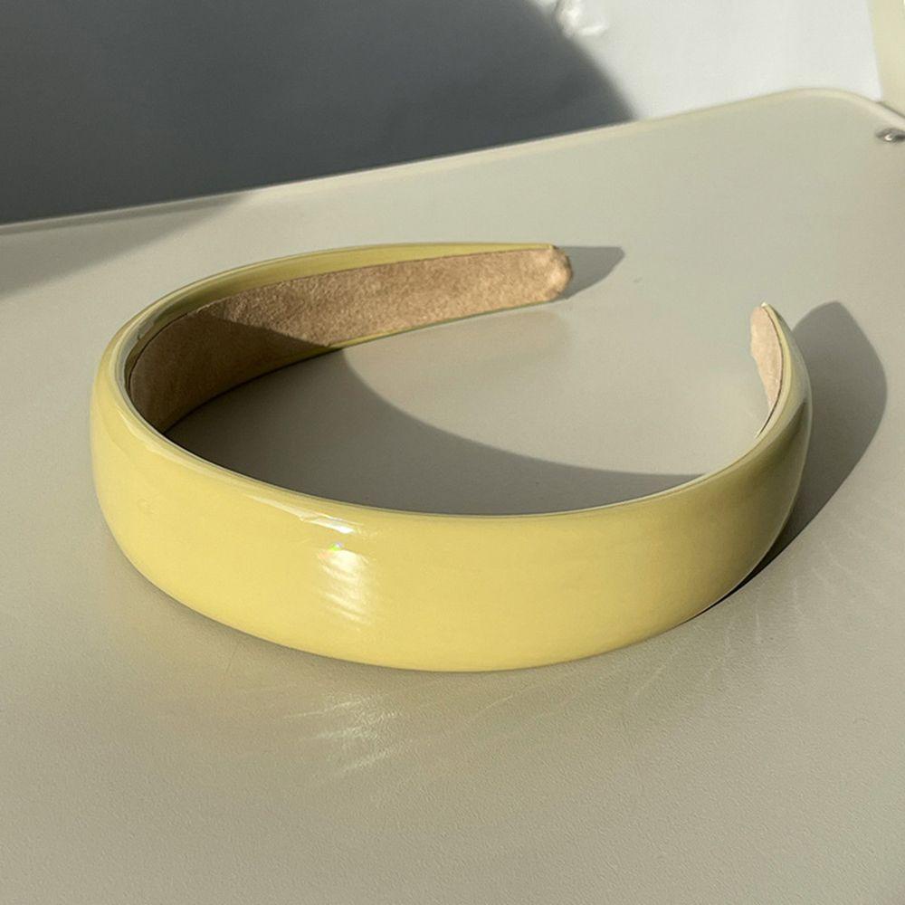 Băng Đô Bằng Da PU Màu Trơn Đơn Giản Cho Nữ