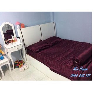 Chăn Ga Gối Nệm Phi Lụa _ Đỏ Đậm