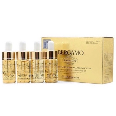 (DATE 14/12/2023) Set 4 lọ Serum Bergamo vàng Bergamo Luxury Gold Collagen & Caviar