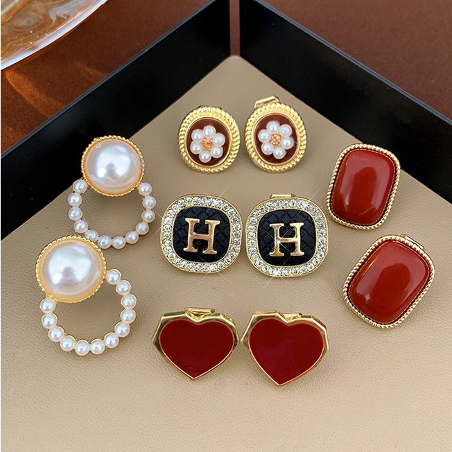 Bông Tai Ngọc Trai Hình Tròn Kiểu Dáng Mới 2023