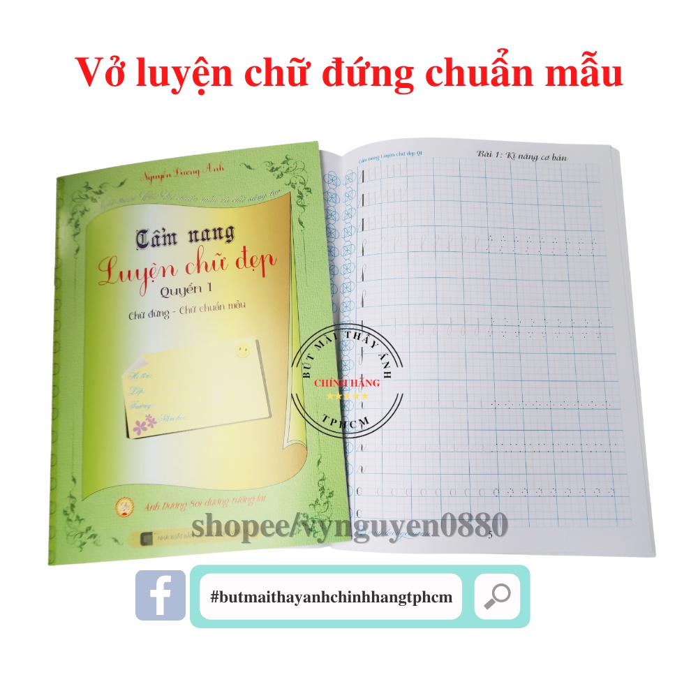 Vở luyện chữ đứng cơ bản