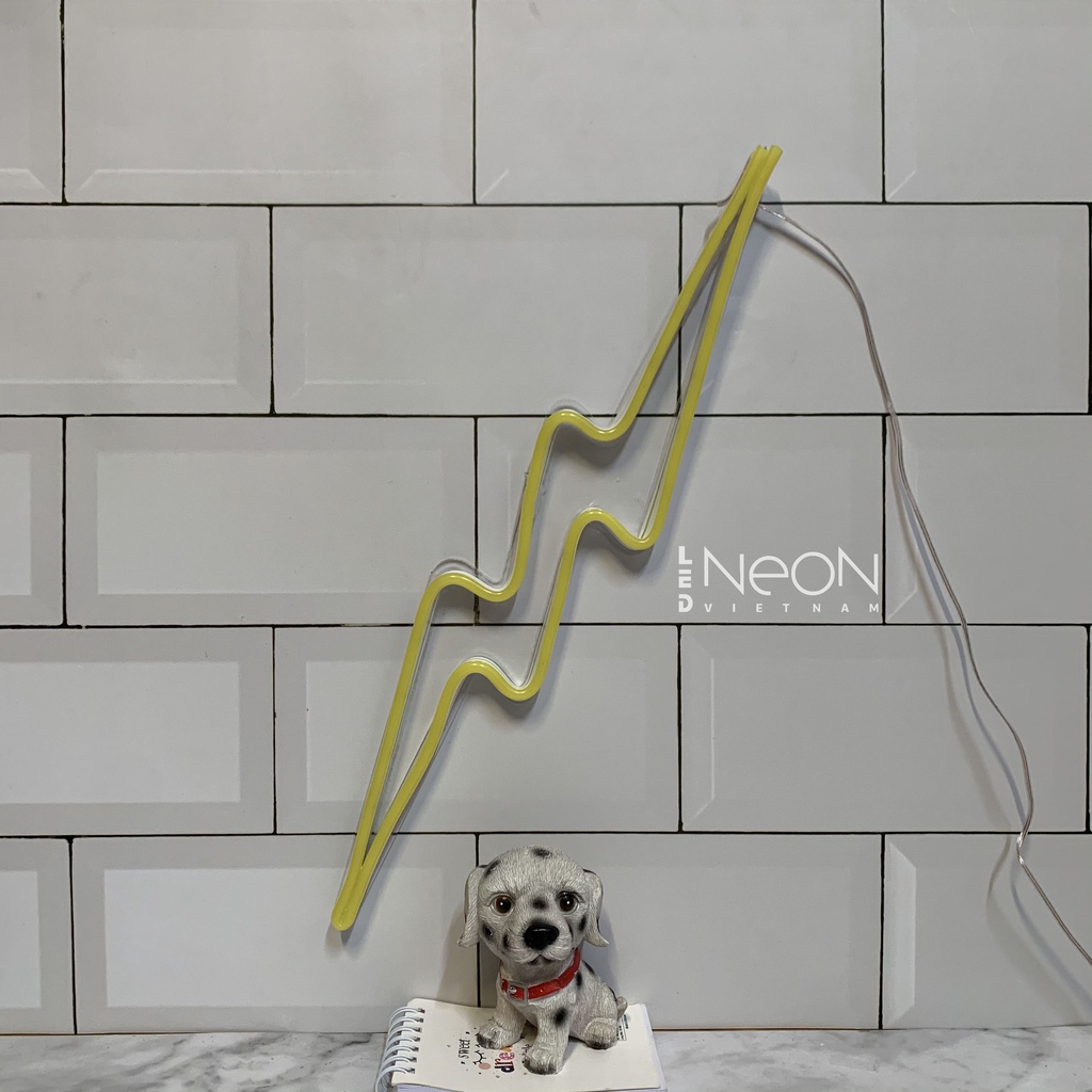 Đèn Neon | Tia Sét Nhỏ | KT 31x9cm | tặng Miếng Dán , tặng ADAPTER , tặng 1,5m Dây Điện Tàng Hình |