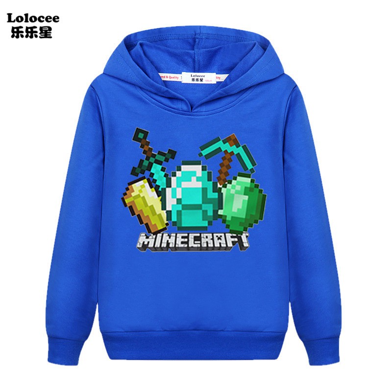 Áo Hoodie Dài Tay In Họa Tiết Minecraft Dành Cho Bé Trai