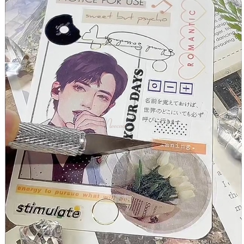 Set 10 card giấy lomo tự trang trí washi sticker hình ảnh thần tượng Kpop
