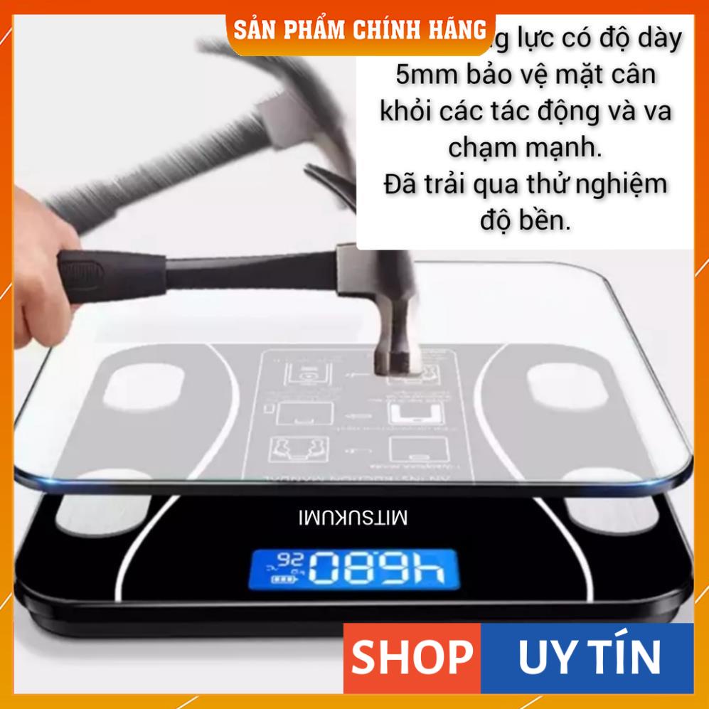 Cân điện tử bluetooth đo lượng mỡ cơ thể đo chỉ số cơ thể Bảo hành 12 tháng - TẶNG KÈM PIN 3A
