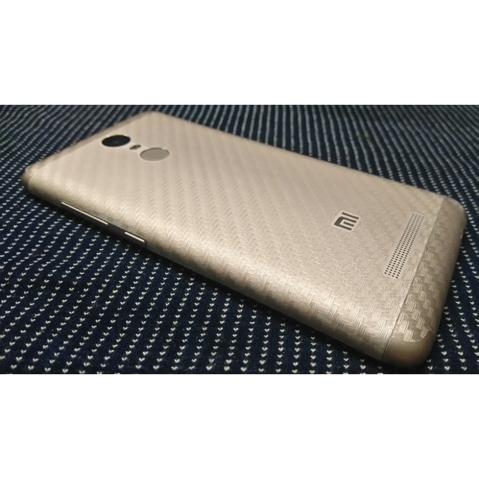 Miếng dán decal carbon trong mặt sau Xiaomi Redmi Note 3/ Note 3 Pro mặt sau (cắt sẵn)