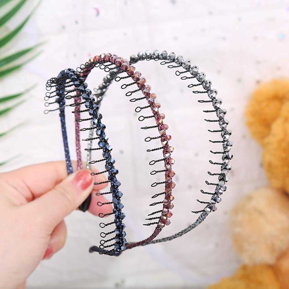 LILYES Băng Đô Cài Tóc Đính Hạt Pha Lê Nhiều Màu Chống Trượt Phong Cách Nhật Bản Thời Trang Cho Nữ