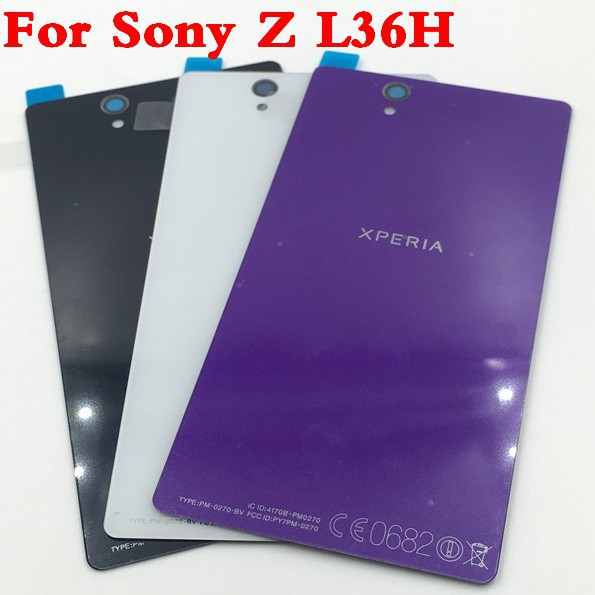 For Sony xperia Z L36H L36 C6603 C6602 Cases Glass Battery Housing Cover With NFC