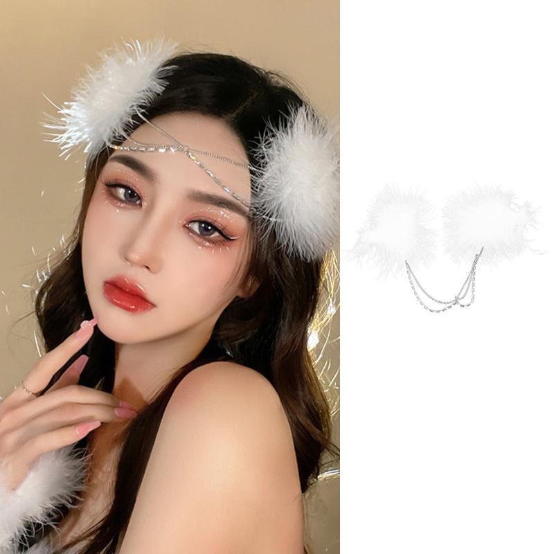 Kẹp Tóc Hình Lông Vũ Trắng Phong Cách Hanfu Thanh Lịch