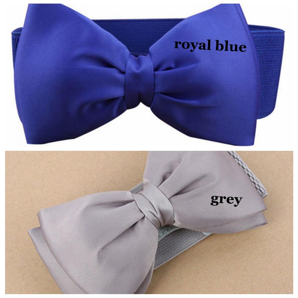 Thắt Lưng Nữ Co Giãn Đính Nơ Màu Đỏ / Đen / Vàng