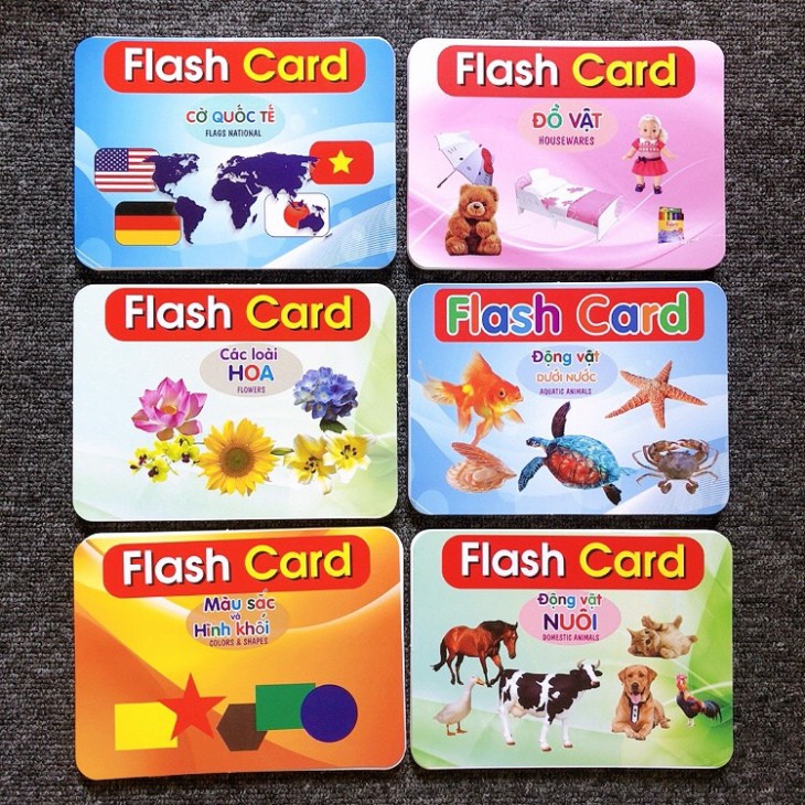 [QUÀ 0đ] Thẻ học thông minh cho bé, flashcards 16 chủ đề cho bé học song ngữ, thẻ Glenn doman LOẠI CHUẨN ĐẸP