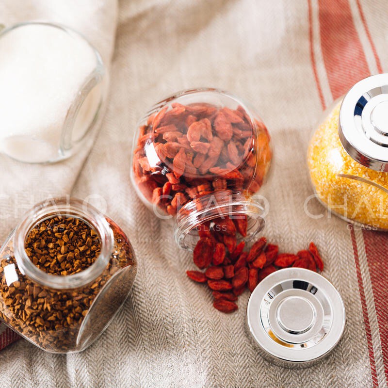 Hũ thuỷ tinh nghiêng nắp nhựa 50ml - 180ml (Hũ trơn, không in hình) - HNG