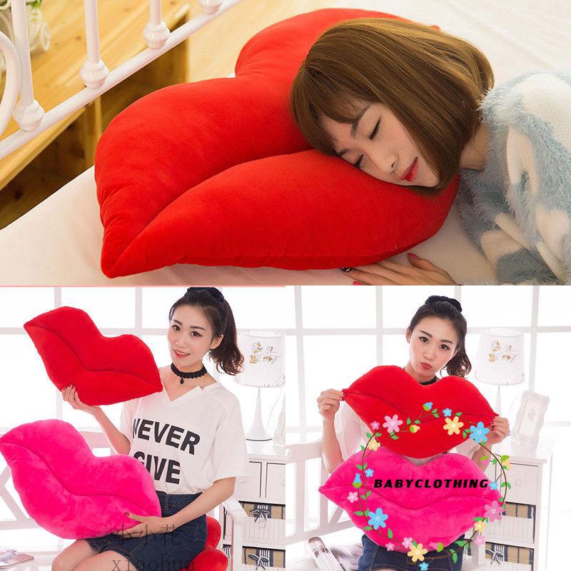 ღWSVღCotton Lip Shaped Pillow Case Sofa Waist Throw Cushion Cover Home Decor new hot