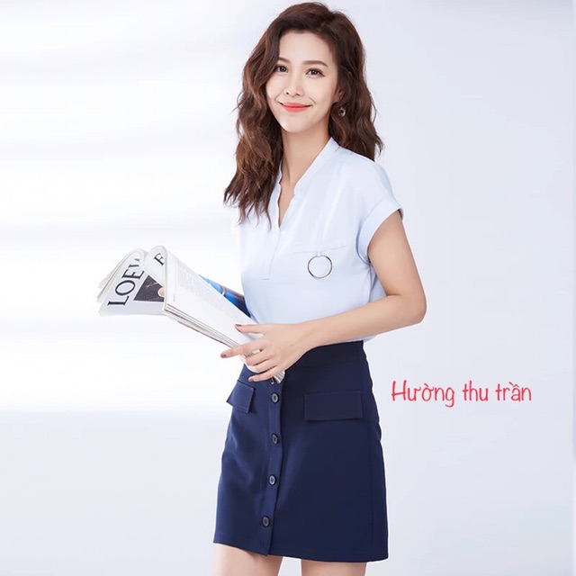 Chân váy chữ a phối cúc thẳng thời trang công sở, chân váy công sở trên gối | BigBuy360 - bigbuy360.vn