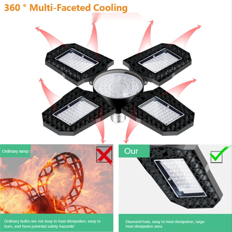 [ Indoor Four Leaf Folding Deformation LED Plants Grow Light ][ LED Folding Four Leaf Plant lamp ][ indoor plant fill light for household ]